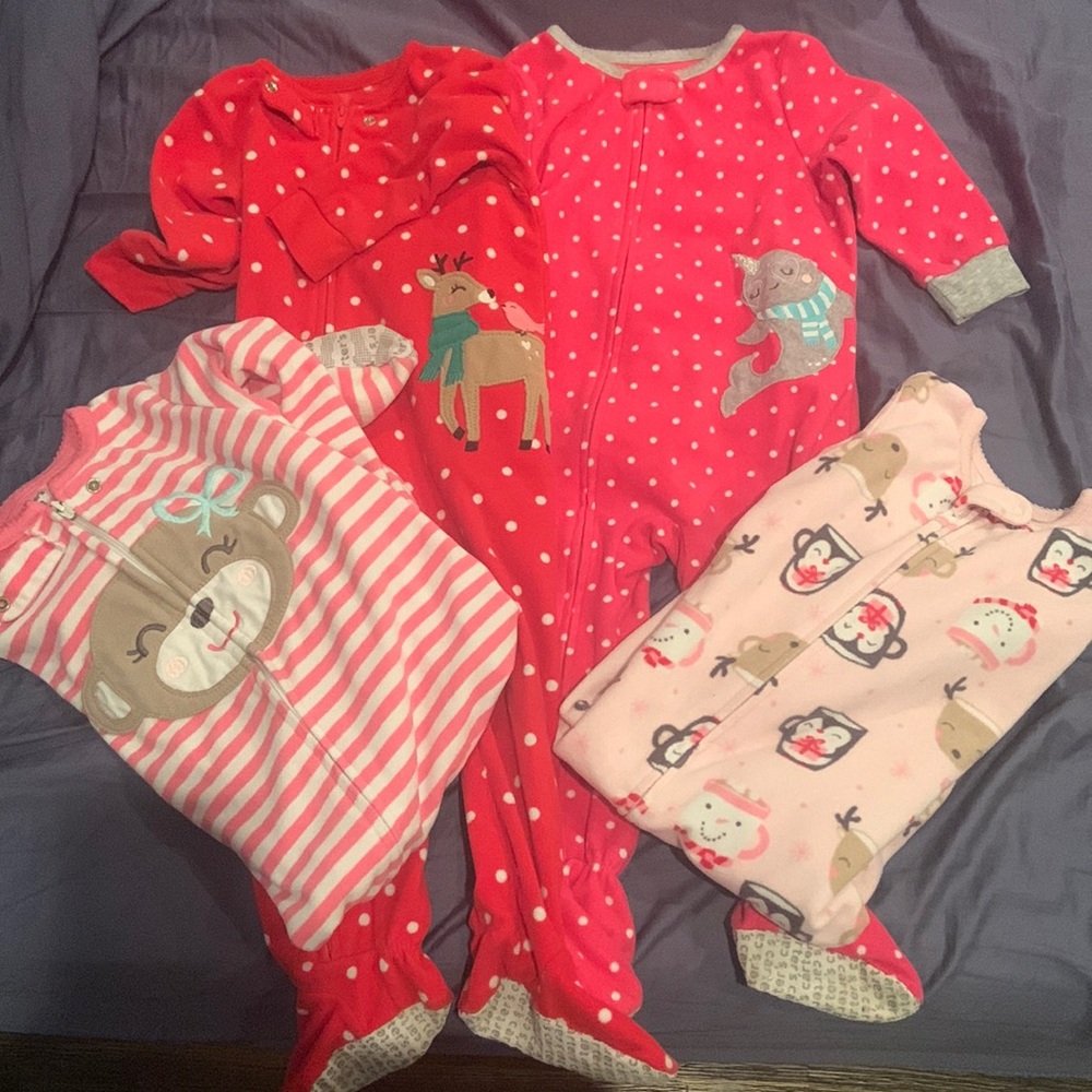 Carters fleece footed pajamas bundle - size 18month